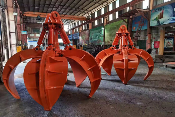 فابریک سفارشی رنگ نارنجی پوست گرفت Excavator اتصال Q355B گرفت هیدرولیک برای چرخش