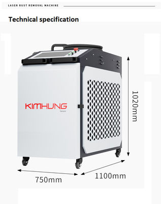 ماشین تمیز کردن با لیزر با سرعت بالا 1500W 2000W خنک کننده هوا مواد ضد زنگ فلز زنگ روغن اکسیداسیون لایه حذف
