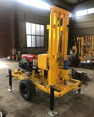 YZ50-150H هیدرولیک دیزل آب چاه حفاری ماشین اختیاری چرخ / شاسی خزنده 210m عمق حفاری حفاری Rig Max 400mm قطر سرعت متغیر آب حفاری تجهیزات برای آبیاری مزرعه